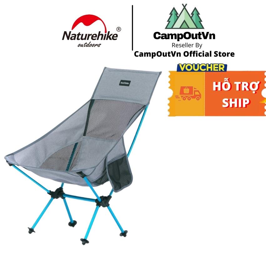 Ghế cắm trại naturehike campoutvn naturehike ghế cắm trại du lịch dã ngoại ghế gấp gọn lưng tựa A034