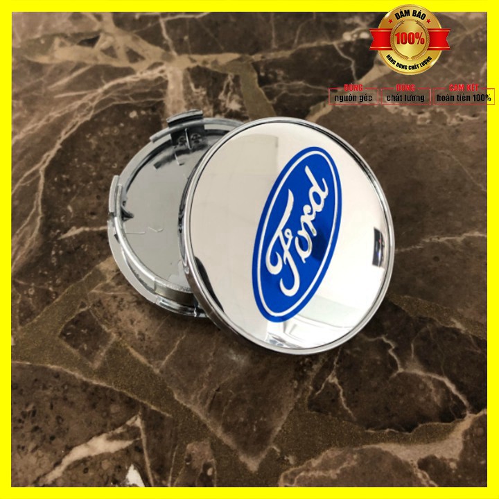 01 chiếc - Logo chụp mâm bánh xe ô tô Ford đường kính 60mm, Nhựa ABS