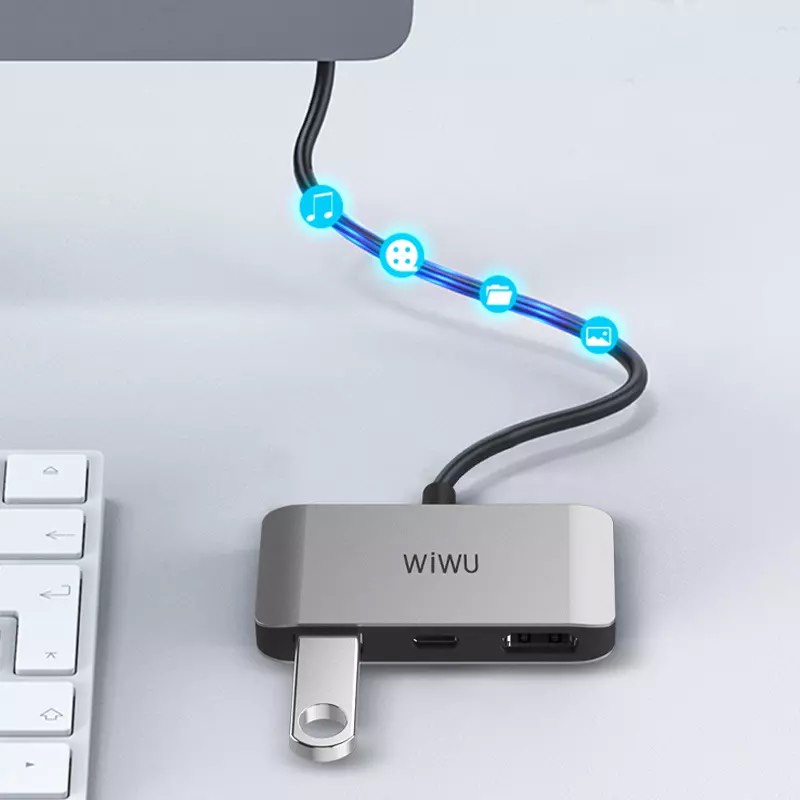 HUB adapter chuyển đổi 3-in-1 WIWU Alpha C2H hỗ trợ Macbook