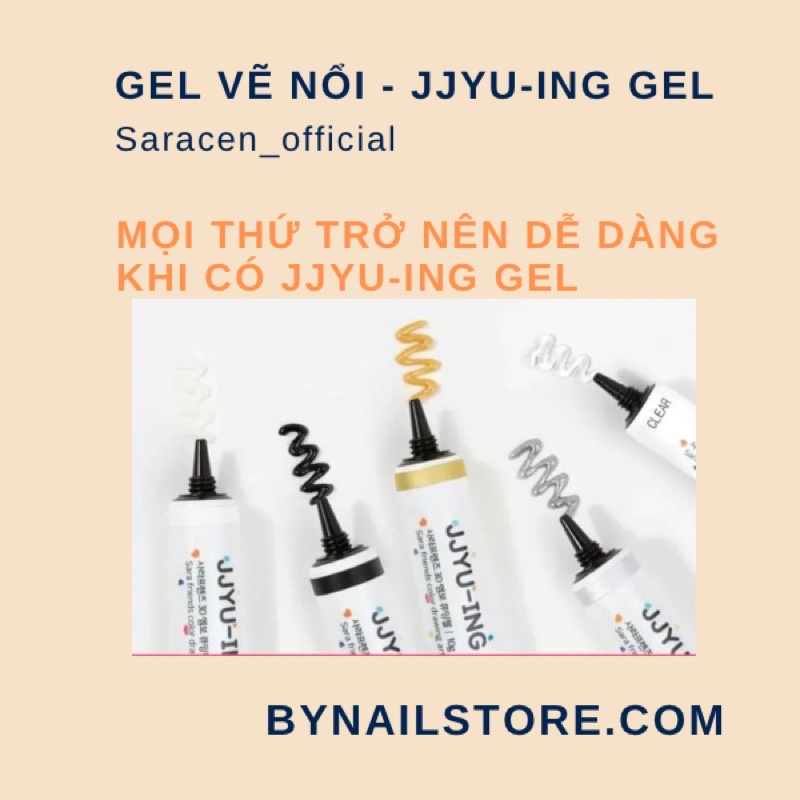 [Sacaren_official] Gel vẽ nổi 3D JJYU-ING GEL cao cấp Hàn Quốc (tuýp 10g)