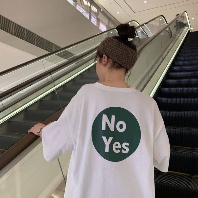 Áo thun tay lỡ No Yes.