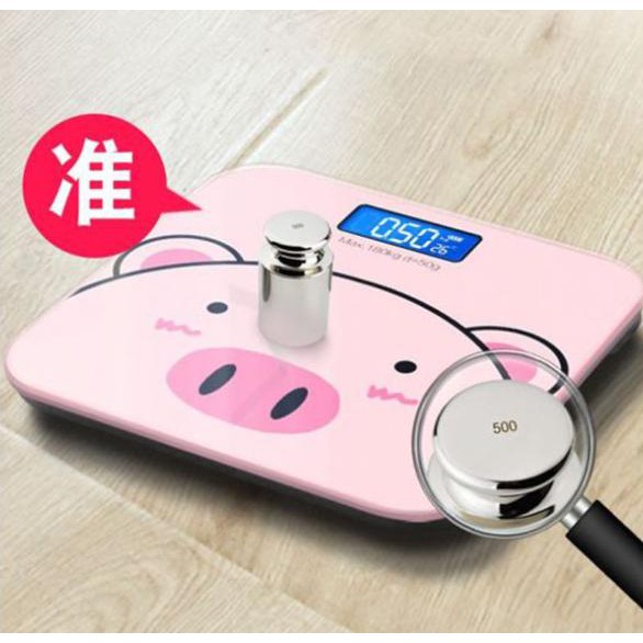 [TẶNG KÈM PIN] - CÂN ĐIỆN TỬ HÌNH HEO VỚI THIẾT KẾ MẶT KÍNH CƯỜNG LỰC CAO CẤP - CÂN SỨC KHỎE HÌNH THÚ CHỊU LỰC 180KG