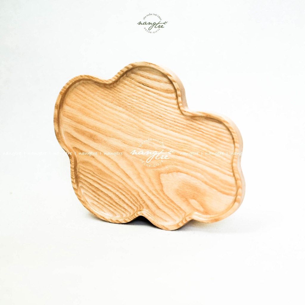 Khay gỗ hình đám mây- khay gỗ decor(25cmx20cm)