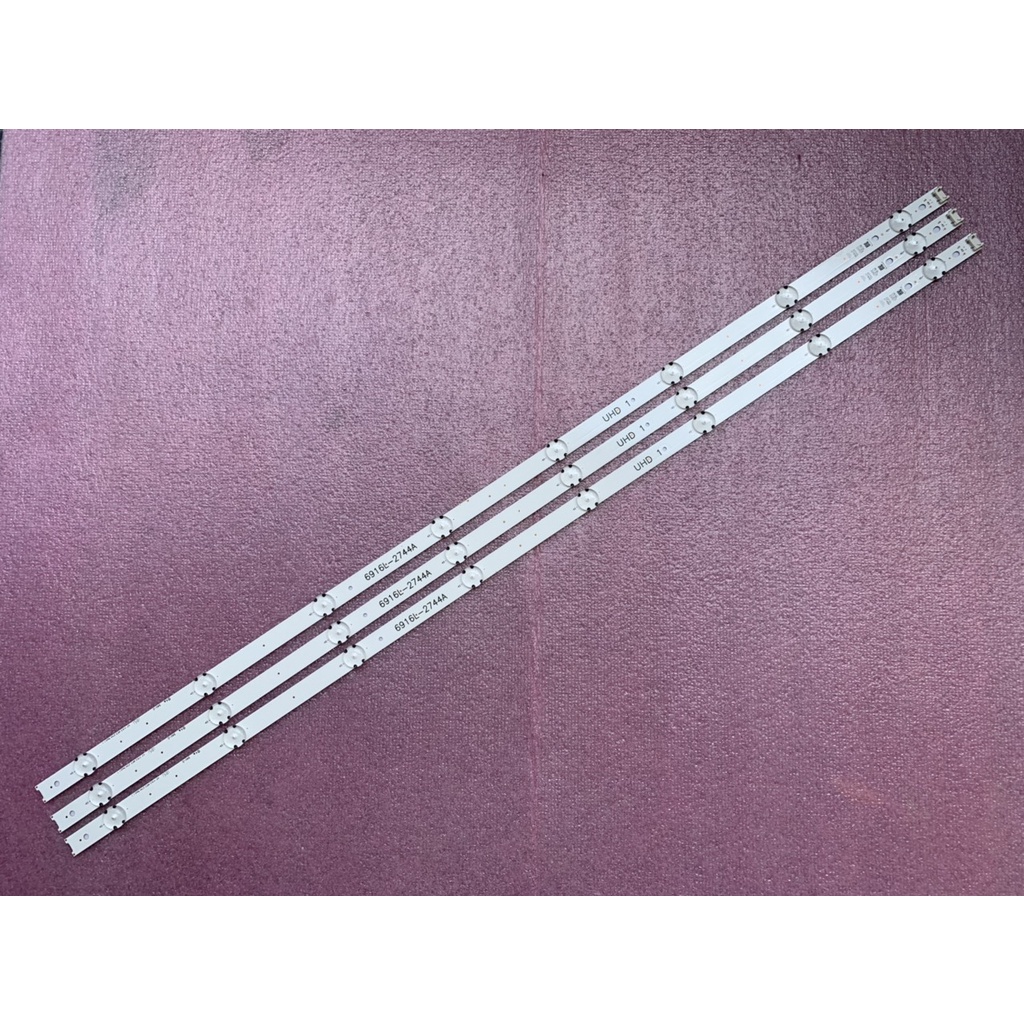 LED TIVI LG 43UH610 43UH617 43UH619 6916L-2744A HÀNG MỚI BỘ 3 THANH, MỖI THANH 8 BÓNG 3V DÀI 84,1cm.