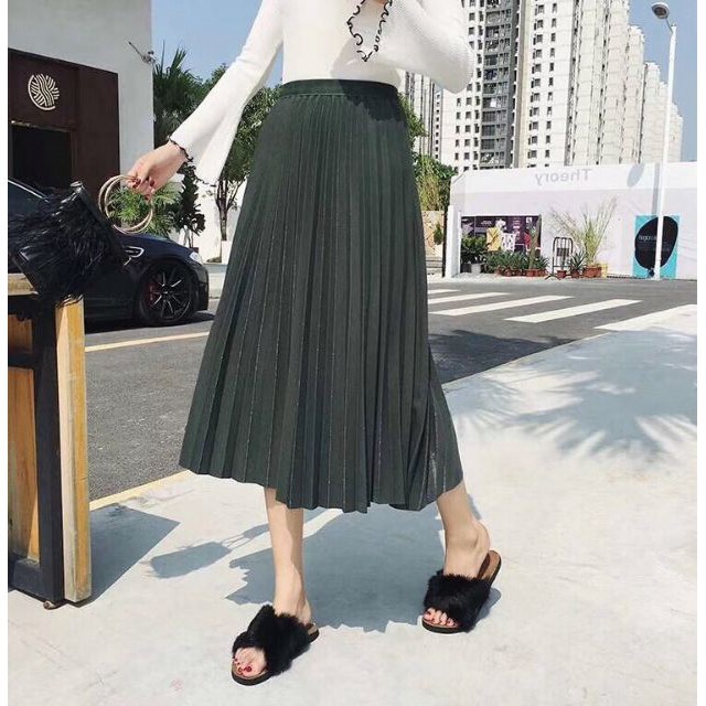 [AMANDA] Váy xếp ly dáng dài chuẩn 100% đẹp như hình | BigBuy360 - bigbuy360.vn