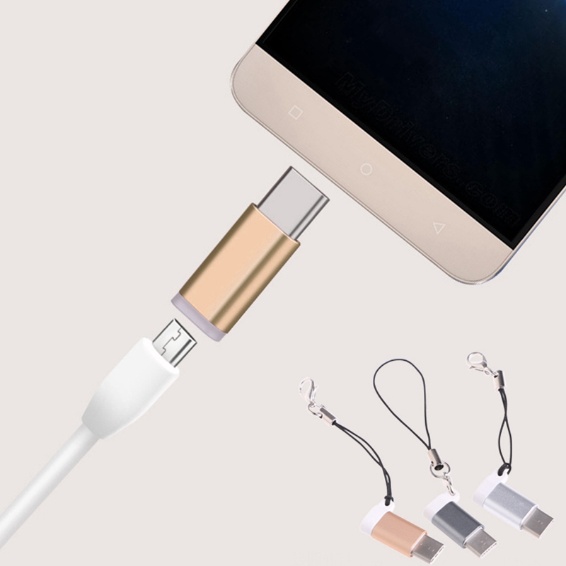 Dây cáp sạc &amp; truyền dữ liệu Micro USB loại C kèm móc khóa