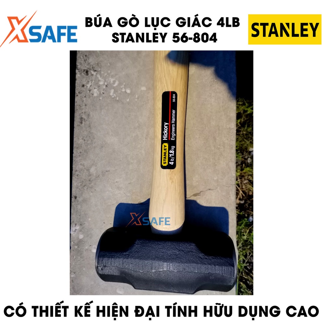 Búa gò lục giác cán gỗ STANLEY đầu búa chất liệu hợp kim cao cấp, kích thước nhỏ gọn tiện lợi, thân búa độ bám cao