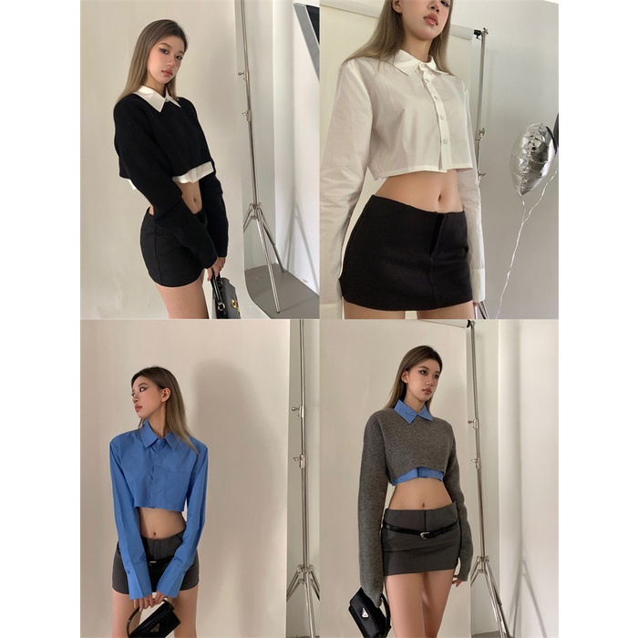 Áo Sweater Dệt Kim Tay Dài Cổ Tròn Màu Đen Thời Trang Mùa Thu Cho Nữ