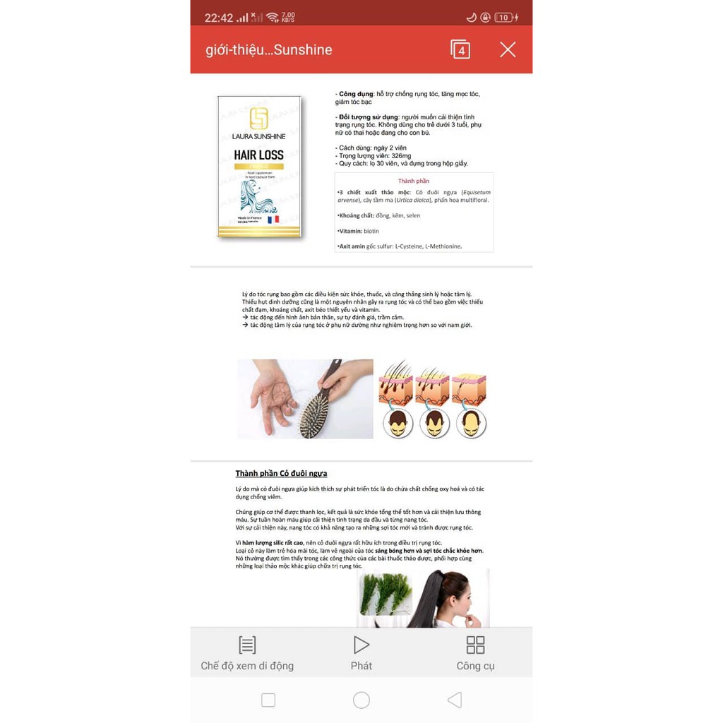 Viên uống mọc tóc, ngăn ngừa rụng tóc HAIR LOSS Laura Sunshine Nhật Kim Anh | BigBuy360 - bigbuy360.vn