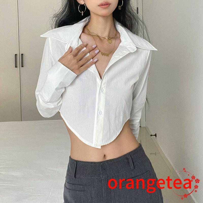 Áo Sơ Mi Nữ Tay Dài Dáng Rộng Màu Sắc Thanh Lịch