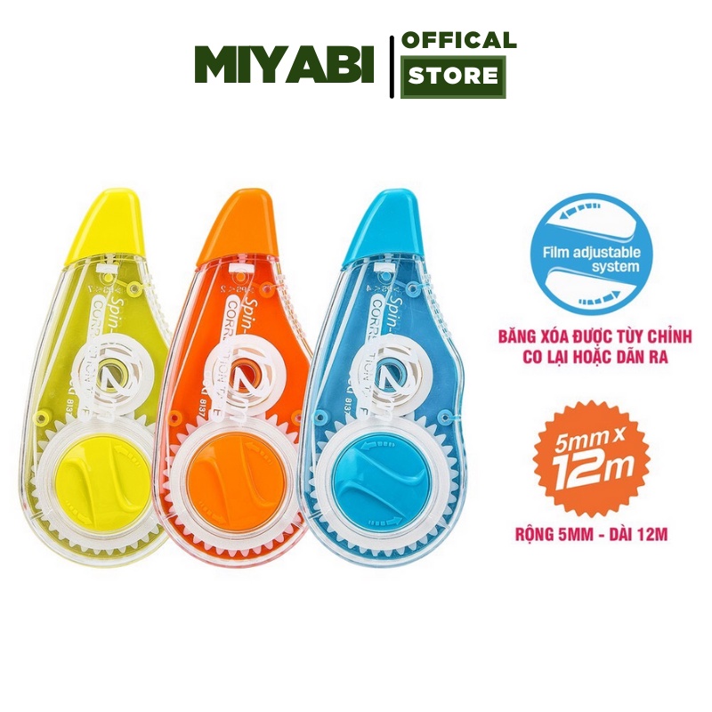 Bút xóa băng cao cấp Deli dài 12m - 1 chiếc - khô nhanh - Băng xóa kéo văn phòng phẩm cute - MIYABI STORE