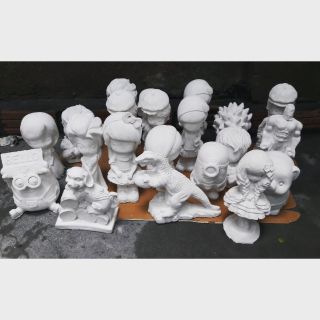 Set 6 tượng thạch cao cỡ đại kèm vỉ màu và bút tô