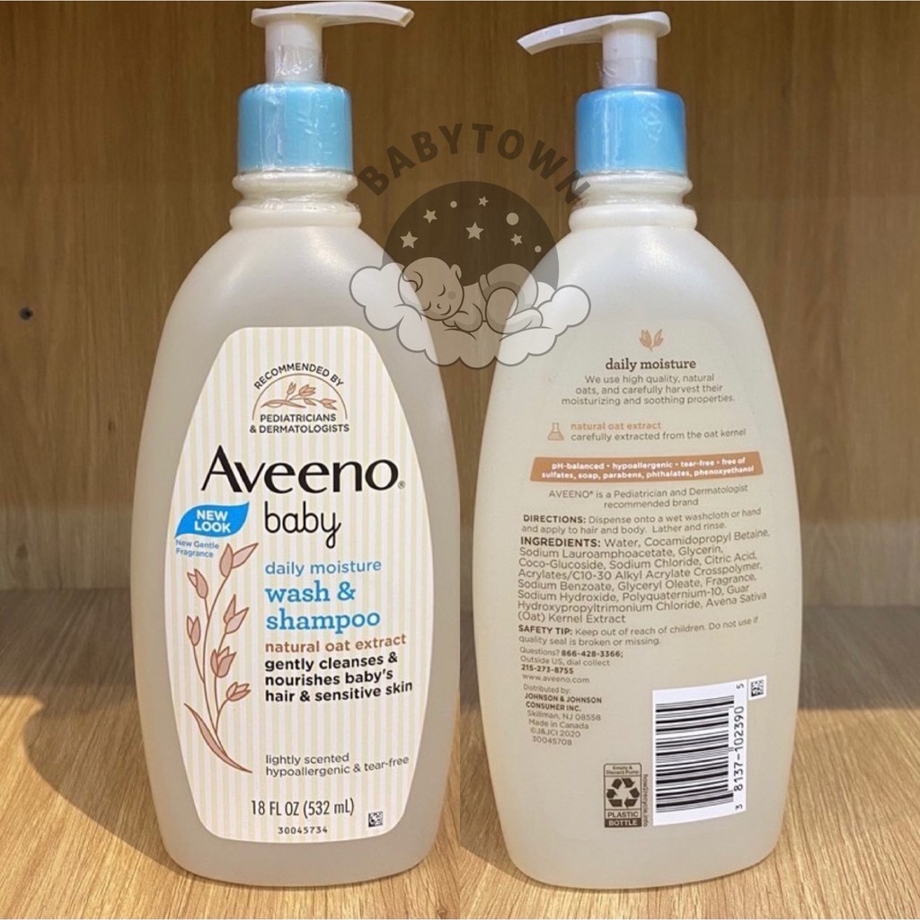 Sữa tắm gội Aveeno Baby dùng cho bé từ sơ sinh chai dung tích 532ml