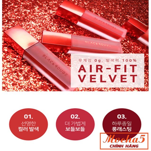 [ Ver1 ] Son kem BLACK ROUGE Air Fit Velvet Tint mịn môi nhẹ môi màu Ver 1 A01-A07 | WebRaoVat - webraovat.net.vn