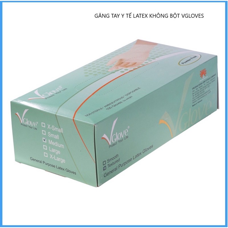 Găng y tế KHÔNG BỘT latex Vglove (50pcs)