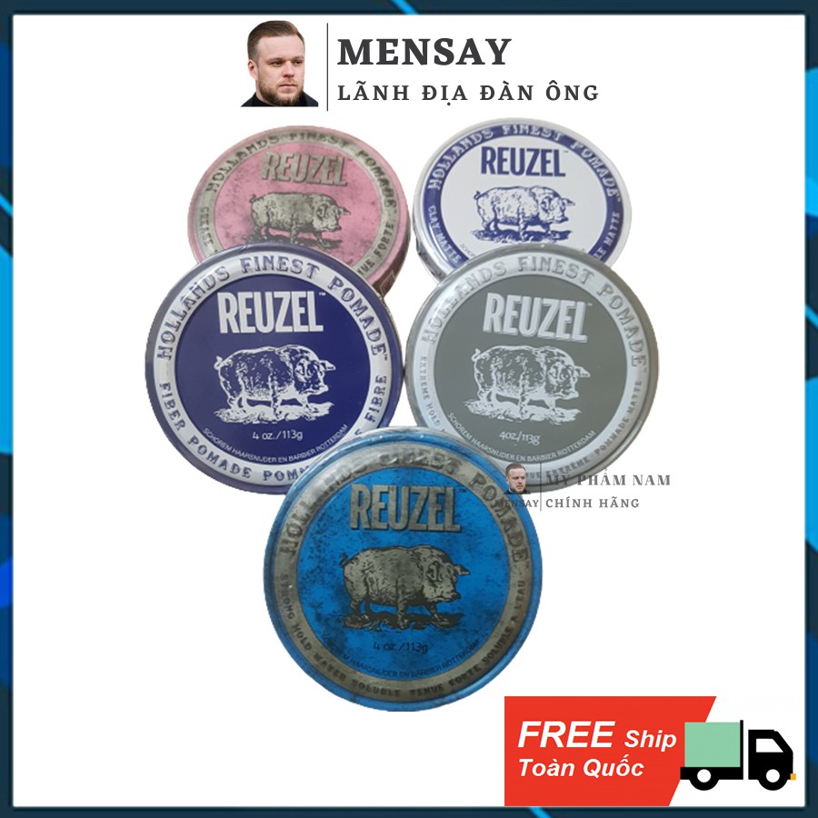 Sáp vuốt tóc Reuzel Pink - Reuzel Blue - Reuzel Clay Matte - Reuzel Fiber - Reuzel Extreme Hold - chính hãng Hà Lan