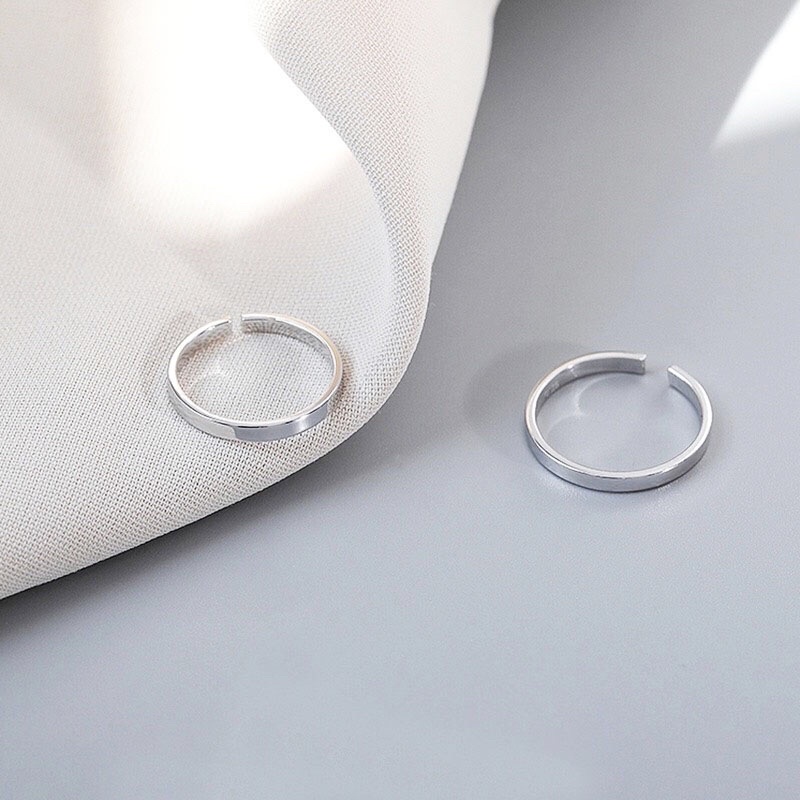 Nhẫn Bạc Nữ N1009, Nhẫn Trơn Bạc Ý Hàng Thiết Kế Cho Nữ Phong Cách Trẻ Trung Hàn Quốc Freesize