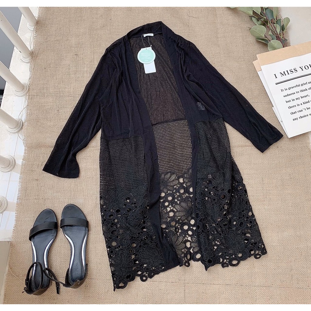 Áo khoác cardigan dáng dài xuất Nhật