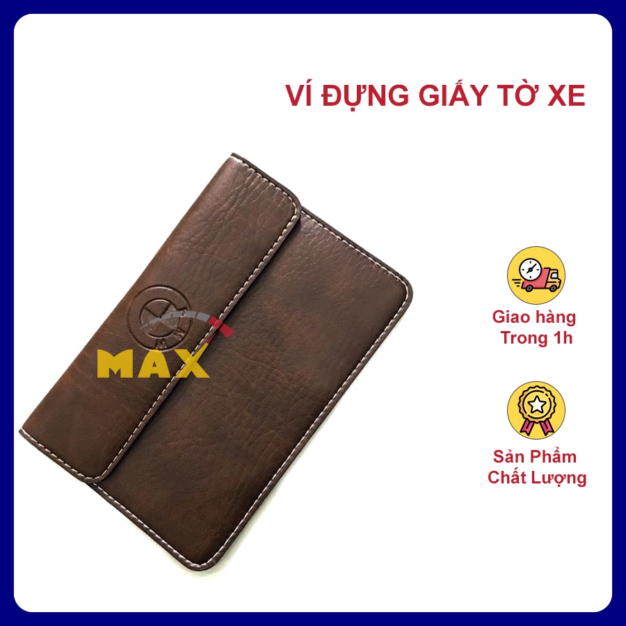 Ví Da Đựng Giấy Tờ Đăng Kiểm Xe MAX STORE Kích Thước 13x18 cm