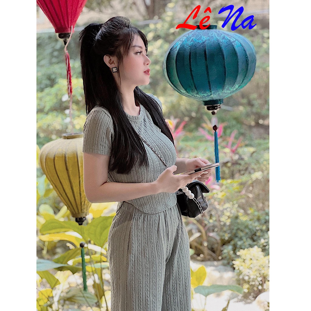 Set Đồ Nữ Áo Ôm Body Kèm Quần Ống Rộng Nữ SV11 – Set Nữ Sang Chảnh Vải Gân Mịn Mát