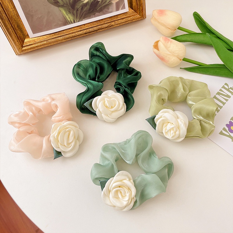 Dây Cột Tóc Hình Hoa Trà Dễ Thương Dành Cho Nữ