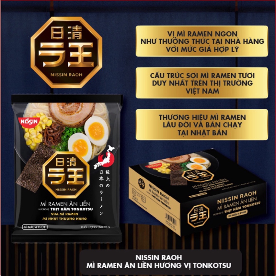 Combo 5/gói Mì RAMEN   - Hương Vị Thịt Hầm Tonkotsu Nhật Bản