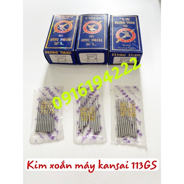 10 CÂY KIM XOẮN UY 113GS 303x1 dùng máy kansai 12 kim