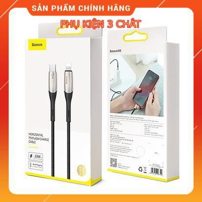 Cáp Sạc Nhanh 18W Baseus Chính Hãng Horizontal Data PD - Type C to Lightning - Dây Dù - Siêu Bền - Chống Gãy