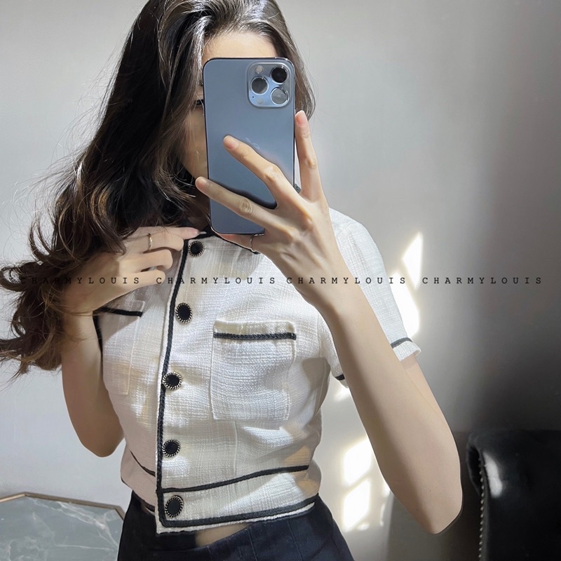 Set Áo Croptop Dạ & Chân Váy Kaki Cao Cấp