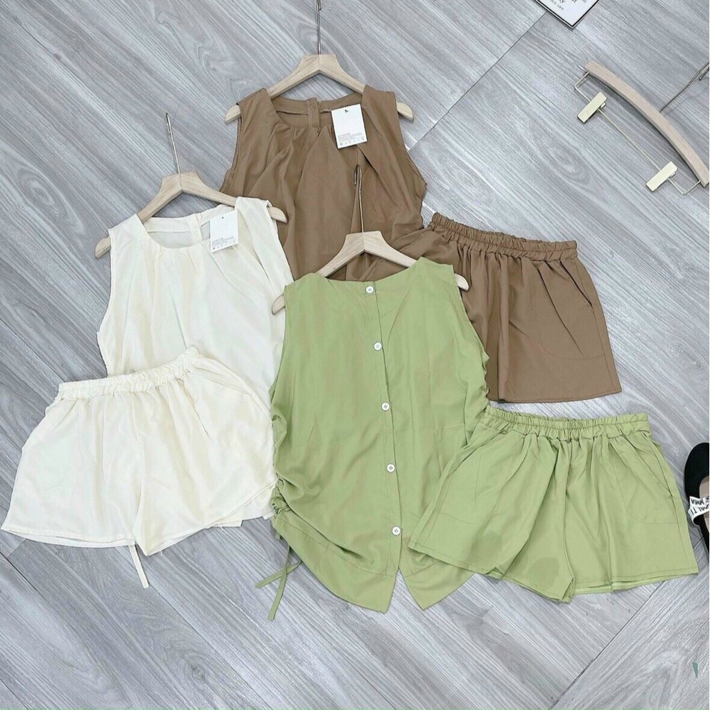 Set Bộ Áo RúT Dây Hai Bên Form Rộng Và Quần Ngắn Thời Trang Nữ Rose Fashion