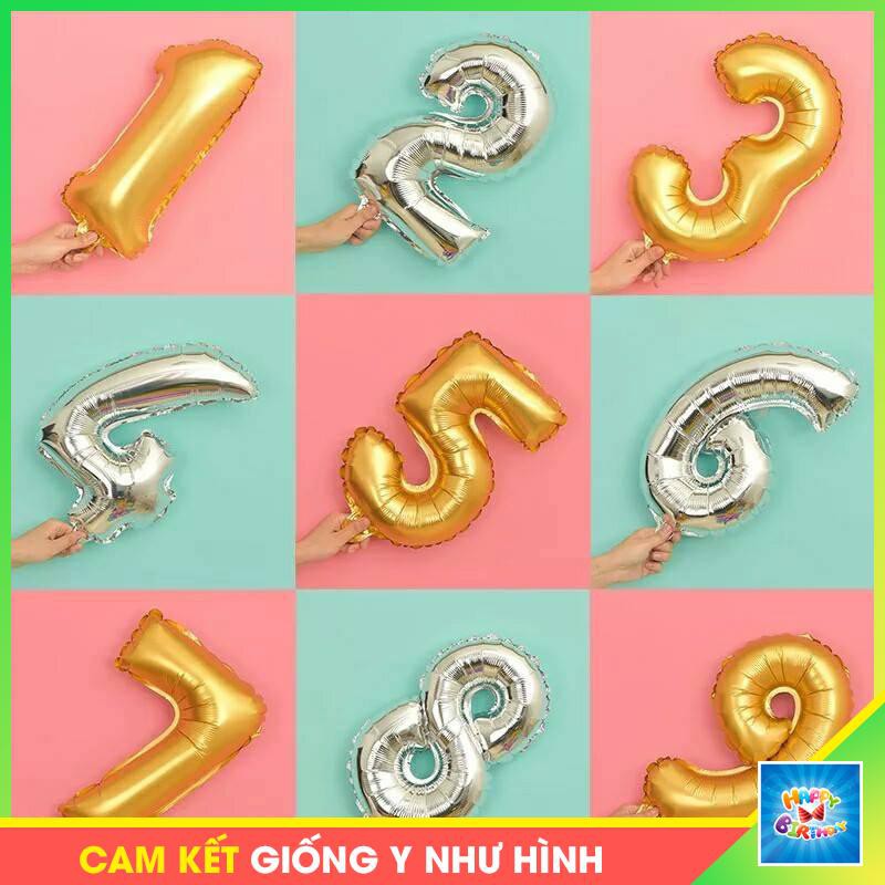 Bóng Số Sinh Nhật 0 1 2 3 4 5 6 7 8 9 16 inch Nhiều Màu #TrangTriSinhNhat