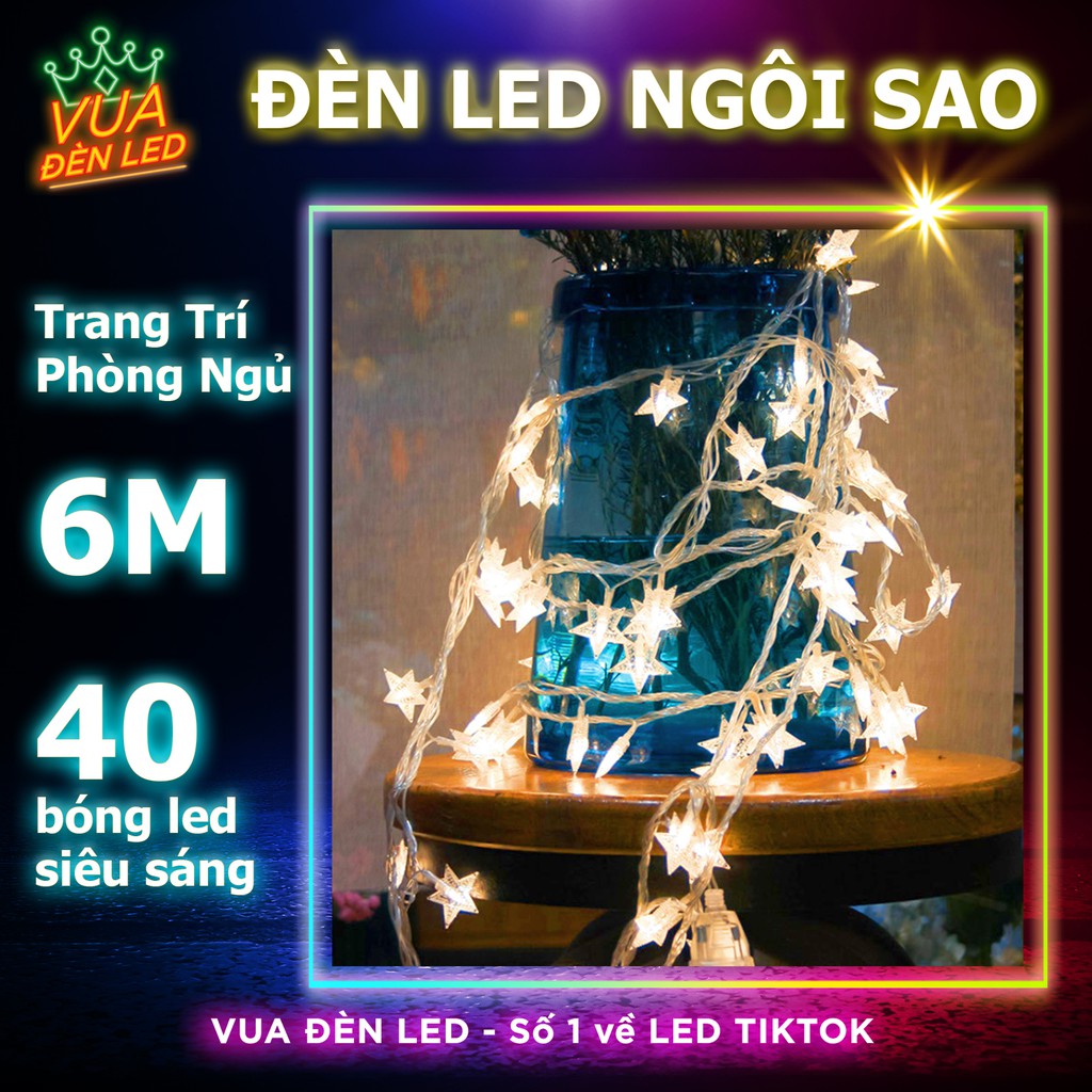 Bộ Dây Đèn Led Hình Sao, Bông Tuyết Trang Trí Phòng Ngủ, Rèm Cửa, Sinh Nhật, Lễ Tết Siêu Xinh Xắn