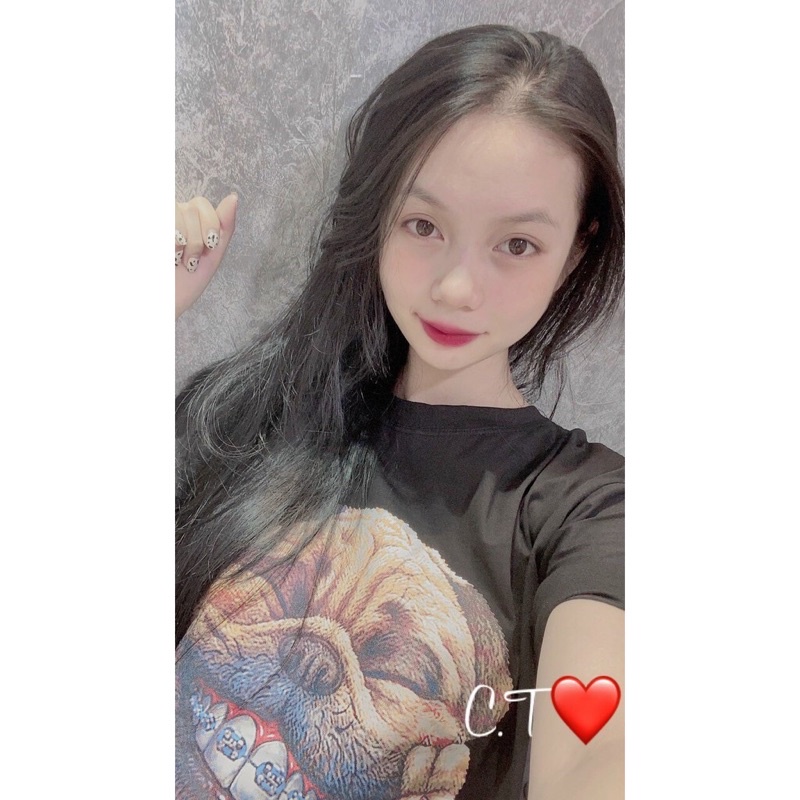 Áo Phông Nữ In Hình Chó Bull Cực Chất Áo Form Rộng Chất Cotton Cực Mát