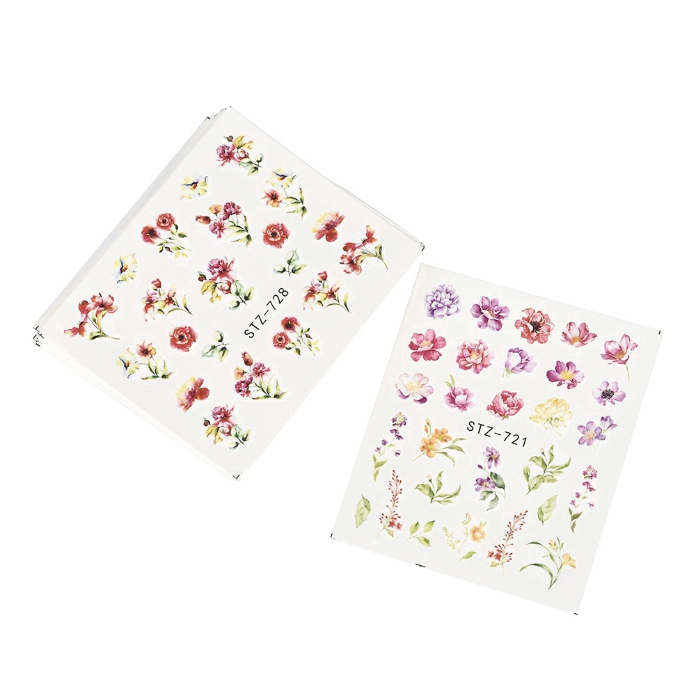 Set 24 Miếng Dán Trang Trí Móng Tay Hình Hoa Hồng