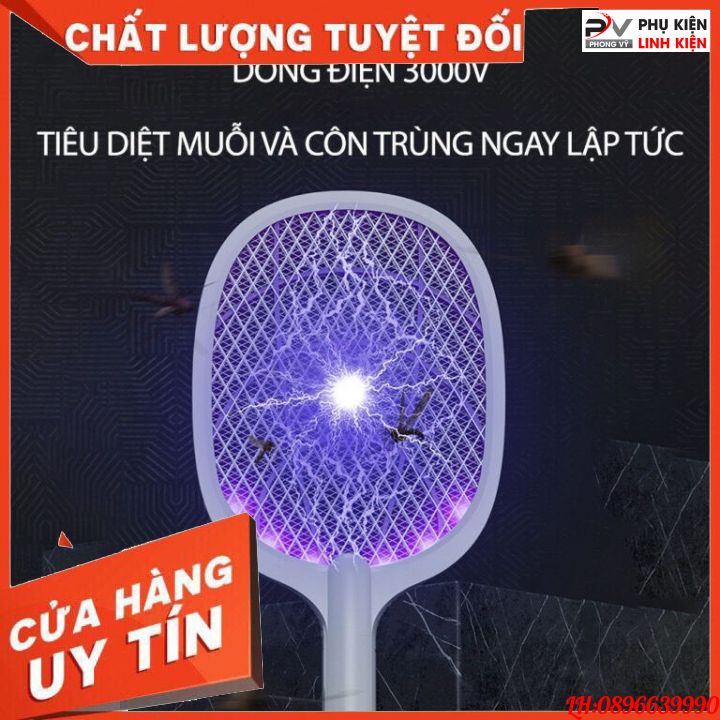 Vợt muỗi thông minh tự động DP-834 tích hợp đèn LED cao cấp thu hút muỗi hiệu quả (tặng dây sạc và đế sạc)