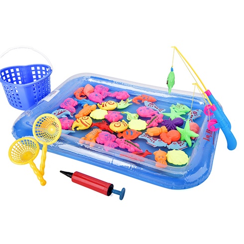 [KÈM PHAO VÀ RỔ] Bể Phao Câu Cá Cho Bé Tại Nhà Mẫu Mới – Gồm Phao – Cá – Vợt – Cần Câu-Rổ