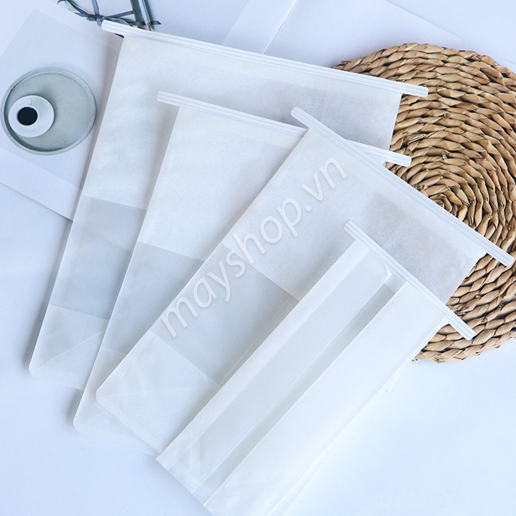 10 Túi giấy Kraft trắng đựng Sandwich