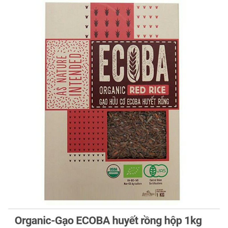 Organic-Gạo ECOBA huyền mễ/ kim mễ/ ngọc mễ/ huyết rồng/ Sakura hộp 1kg