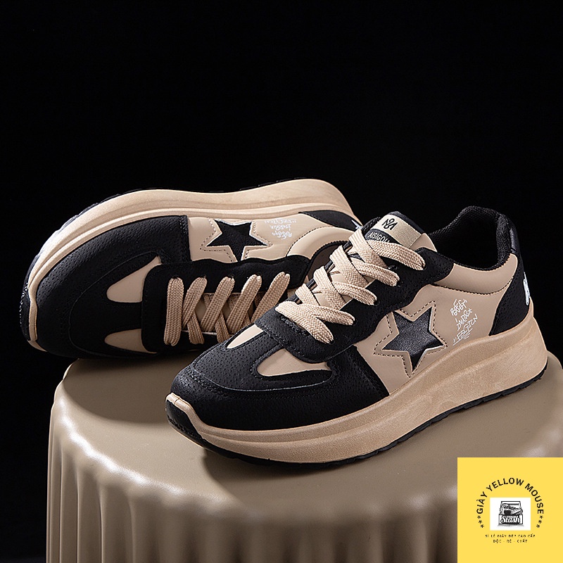 ( 2 màu) Giày thể thao sneaker nữ Ảnh Thật giày ULZZANG độn đế tôn dáng hoạ tiết  ngôi sao TMT