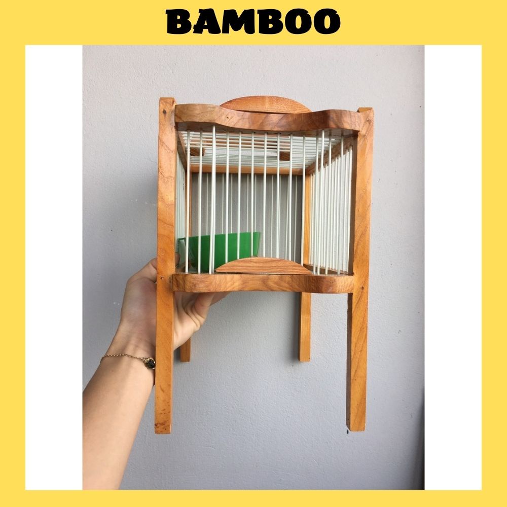 Lồng tắm chim khuyên 1 ngăn nan cáp quang chắc chắn bền đẹp