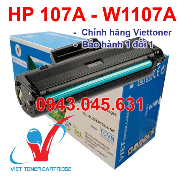 Hộp mực in laser HP 107A (không chip) - Dùng cho Máy in HP 107A/ 107W/ 135A/ 135W - Cartridge W1107A mới 100% [Full Box]