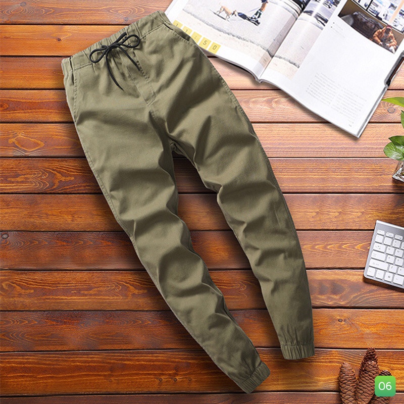 Quần Jogger Kaki Cao Cấp CÓ BIG SIZE Đen Xanh không rách thể thao nam lưng thun ống bó NHIỀU MÀU HA901