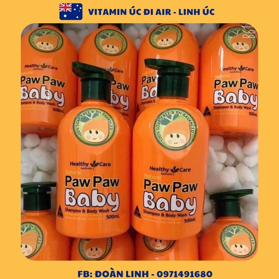 Sữa Tắm Đu Đủ Paw Paw Baby Healthy Care 500ml của Úc, Hàng Chuẩn Úc  Đi Air