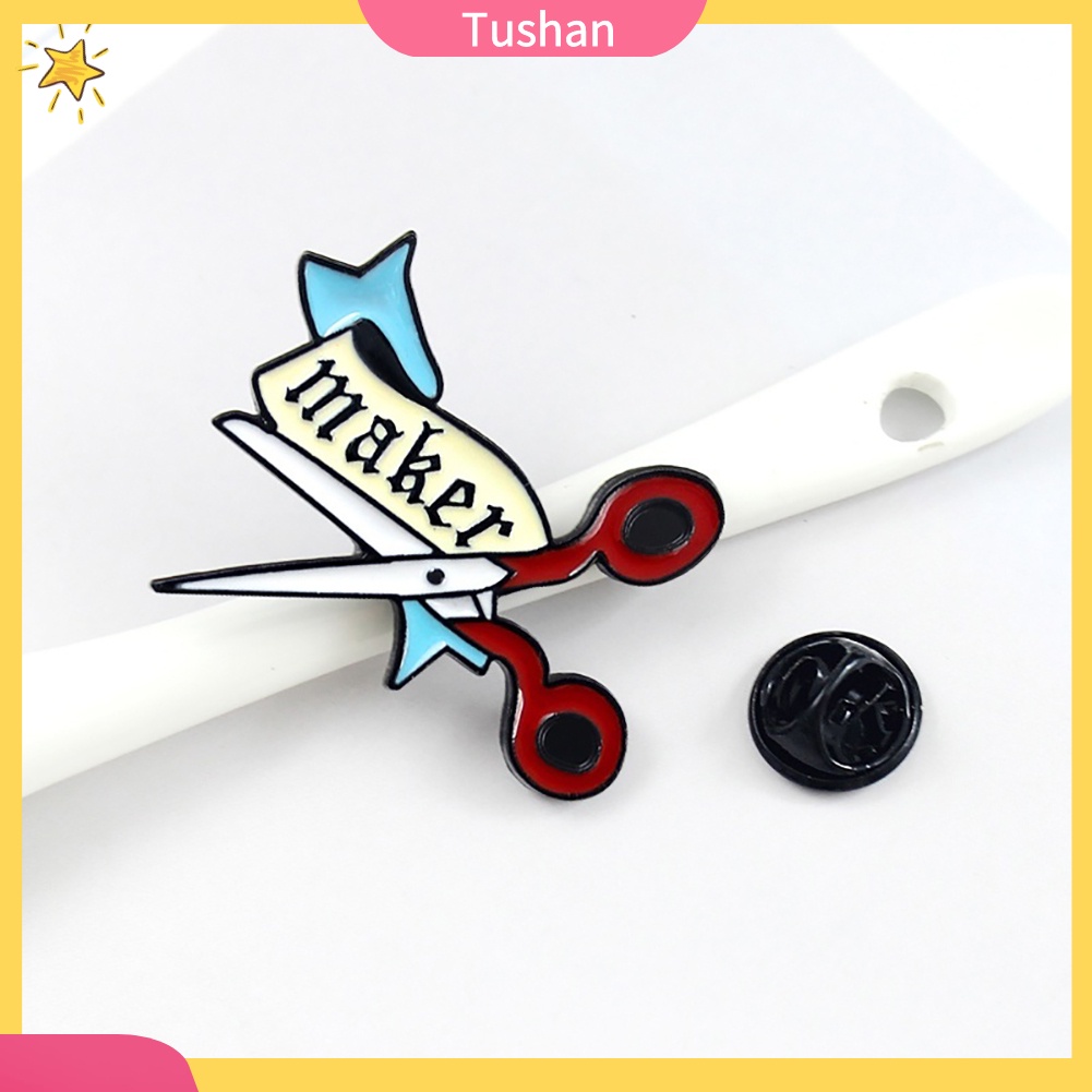 Trâm Cài Áo Hình Kéo Và Ruy Băng