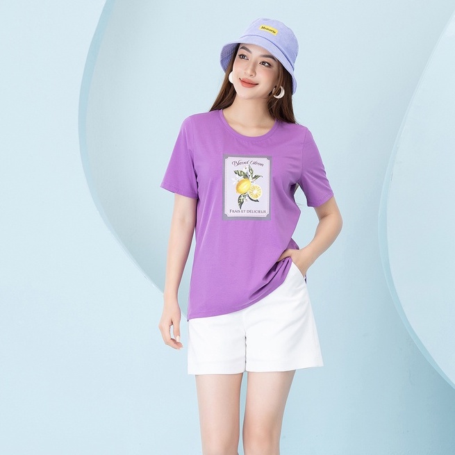 Áo phông in hình quả chanh chất liệu Cotton Compact form vừa LOZA - PT502059