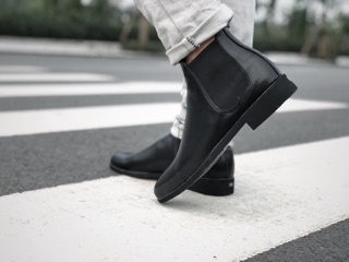 Chelsea boot da bò. Tăng chiều cao 6cm