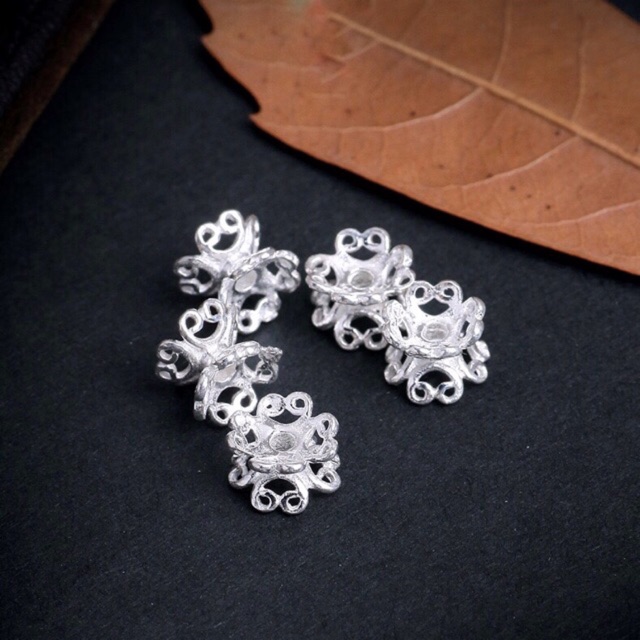 [S925] Charm bạc ốp đôi cánh hoa - MH217