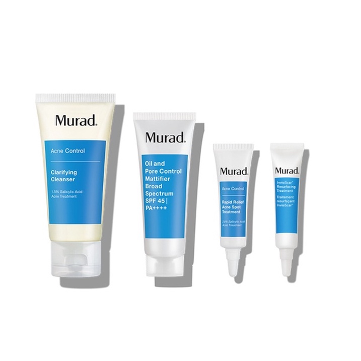 Bộ Giảm Mụn, Mờ Sẹo, Kiềm Dầu Murad Acne Control 30-Day Trial Kit