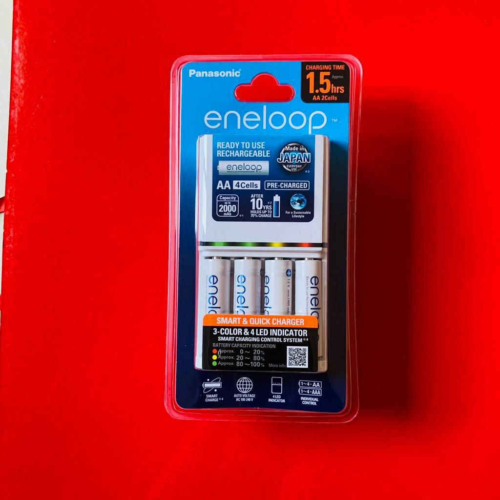 Bộ sạc thông minh sạc nhanh , tự ngắt Panasonic Eneloop BQ-CC55 kèm 4 pin sạc AA 2000mAh