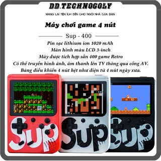 Máy chơi game 4 nút 400 trò, vui nhộn, kết nối được với TV, kết nối tay cầm chơi 2 người,sống lại cùng thời xưa,BH 6th